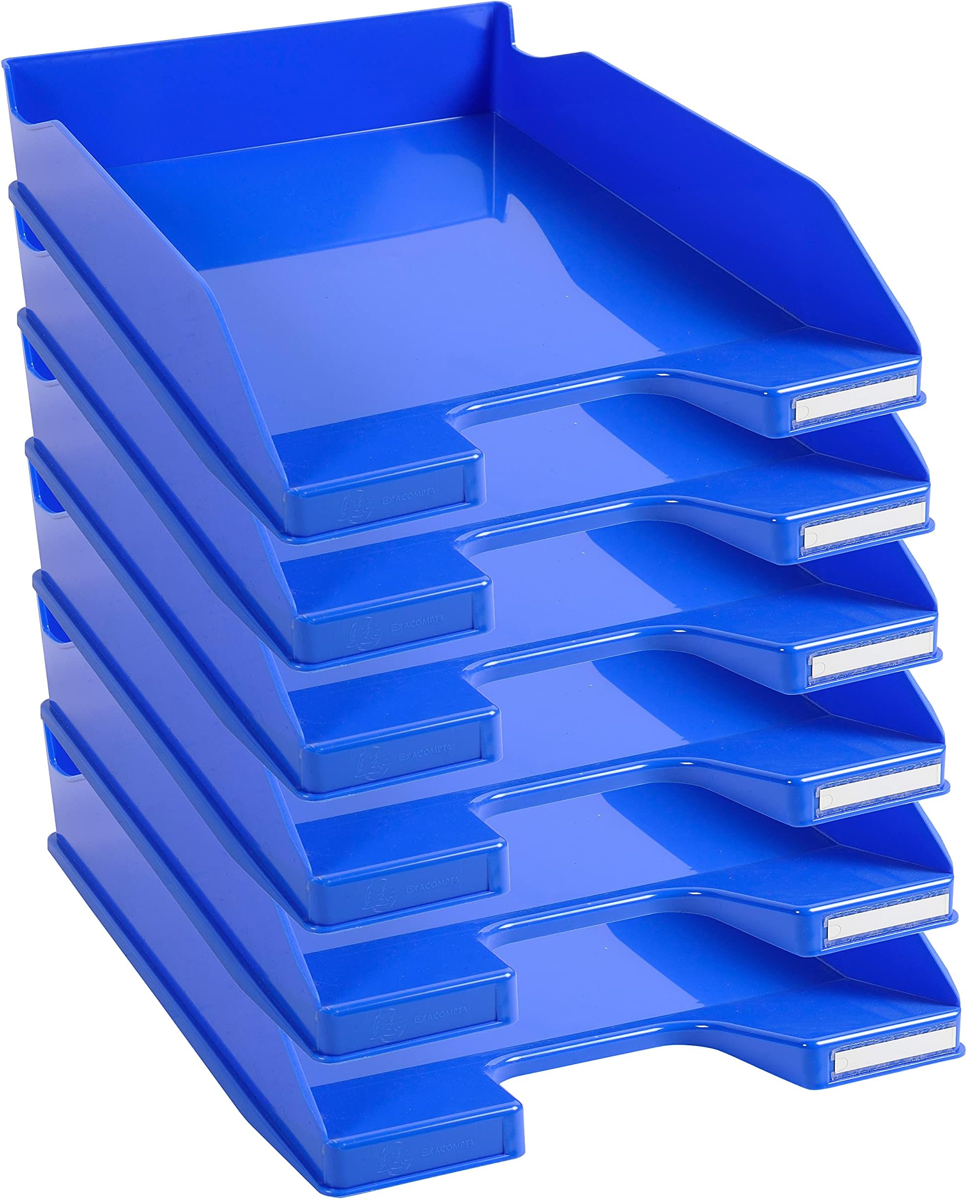 Exacompta - ref. 113246D - Set van 6 Brievenbakken COMBO MIDI - Afmetingen: 34,6 x 25,5x 6,5 cm - voor A4-documenten - kleur oranje doorzichtig glanzend