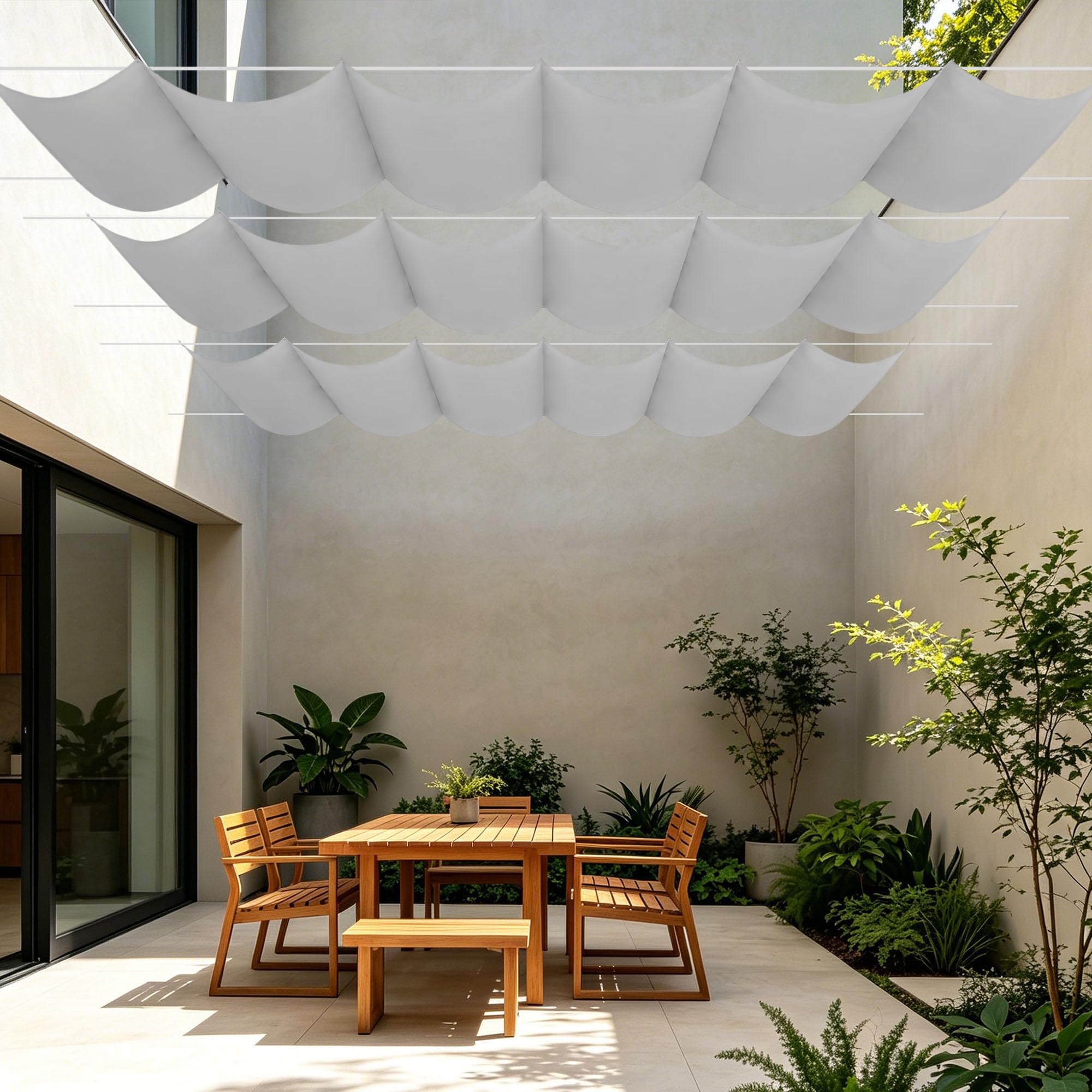 Voile ombrage protection UV pour abriter le balcon du soleil d'été