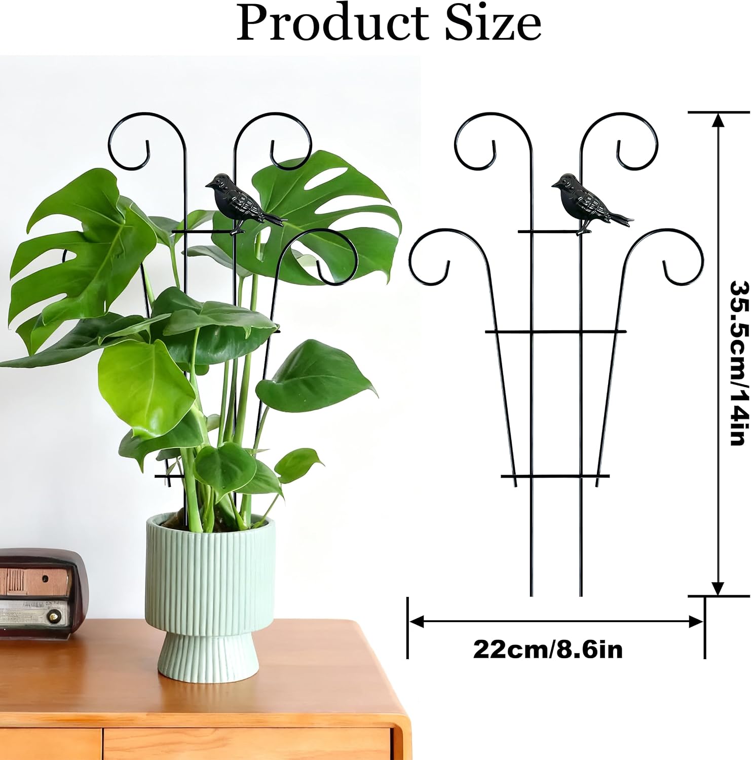 Small Indoor Trellis for Potted Plants, Pothos Plant Climber Support, Bird image 2