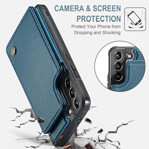 Miniatura 5 de Vinich Funda para Samsung Galaxy S21 Plus con tarjetero, para Samsung S21 Plus Funda tipo cartera para mujeres y hombres con bloqueo RFID, funda