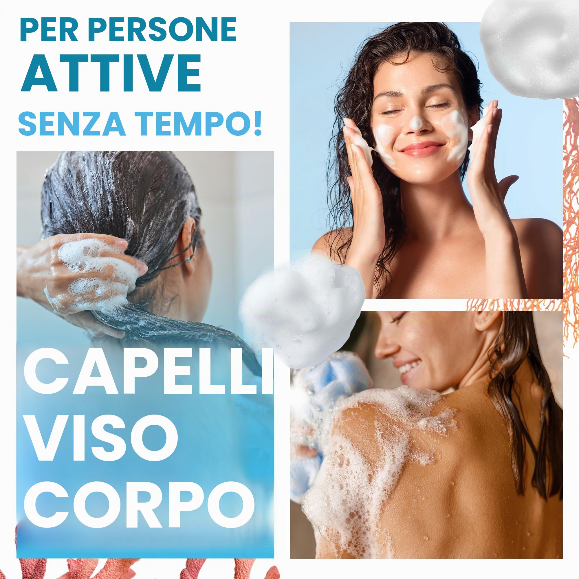 Gel Doccia Collagene Perlato Extra Delicato, Triplo Azione: Detergente Viso, Corpo e Capelli, Effetto Rassodante e Anti-età, Cura per la Pelle Atopica, Sensibile e Secca - 5000 ml