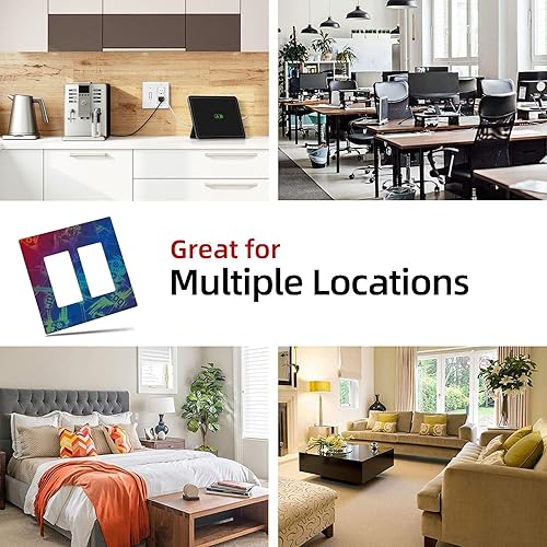 Miniatura 7 de Placa decorativa para interruptor de luz basculante doble de 2 bandas, controlador de gamepad para videojuegos, placa frontal para cocina,