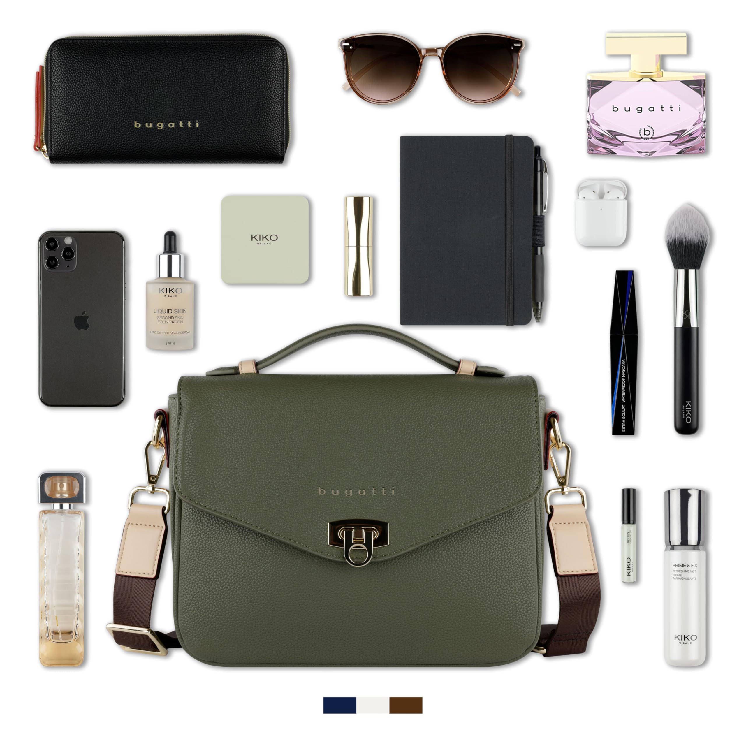 bugatti Ella Classic bag da donna, borsa a tracolla in ecopelle, borsa con manici