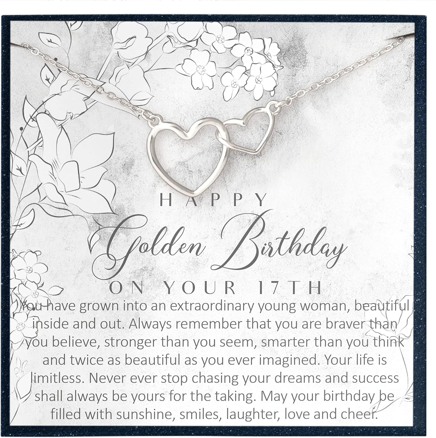 17th Birthday Gift for Women Birthday Gift for 17 Year Old Girl Gifts for Her Bday Gift Ideas for 17 Birthday Jewelry Gift for Women Age 17 - Heart Necklace