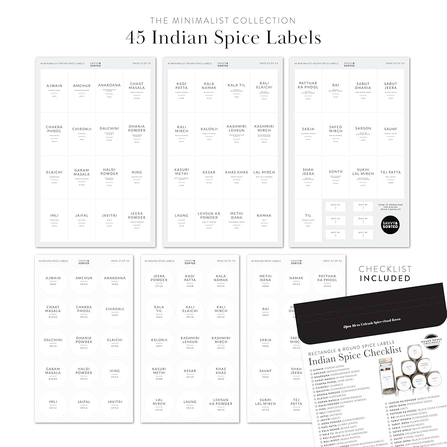 amazon-com-savvy-sorted-spice-labels-96-south-asian-spice-jar-stickers-waterproof-kitchen-pantry-labels-for-organizing-indian-spices-office-products for Free Printable Indian Spice Labels Amazon.com: SAVVY & SORTED Spice Labels, 96 South Asian Spice Jar Stickers - Waterproof Kitchen Pantry Labels for Organizing Indian Spices : Office Products for Free Printable Indian Spice Labels