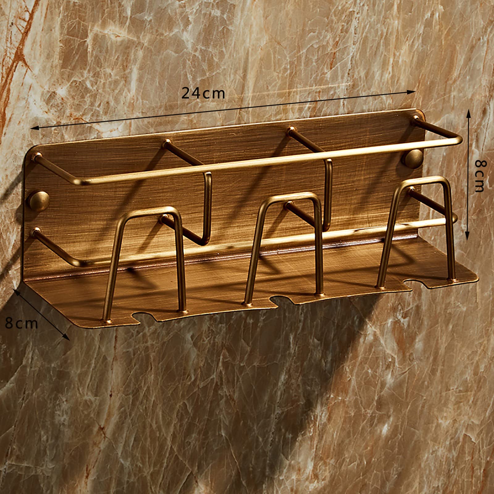 Porta Cepillo de Dientes, Pared Soporte Cepillo de Dientes Soltero, Cobre Eléctrico Estuche Cepillo Dientes, Organizador Baño para Hogar Hotel Antiguo Oro