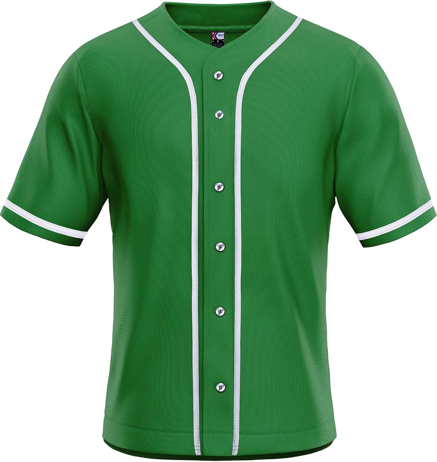 MOLPE Men's Baseball Jersey, Plain Hipster Button Down Hip Hop Shirt, Blank Team Sports Uniform, S-3XL
