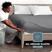 Vista 291 de Bare Home - Sábana bajera de microfibra 1800 muy suave y duradera, para colchones altos tamaño individual, color gris pardo