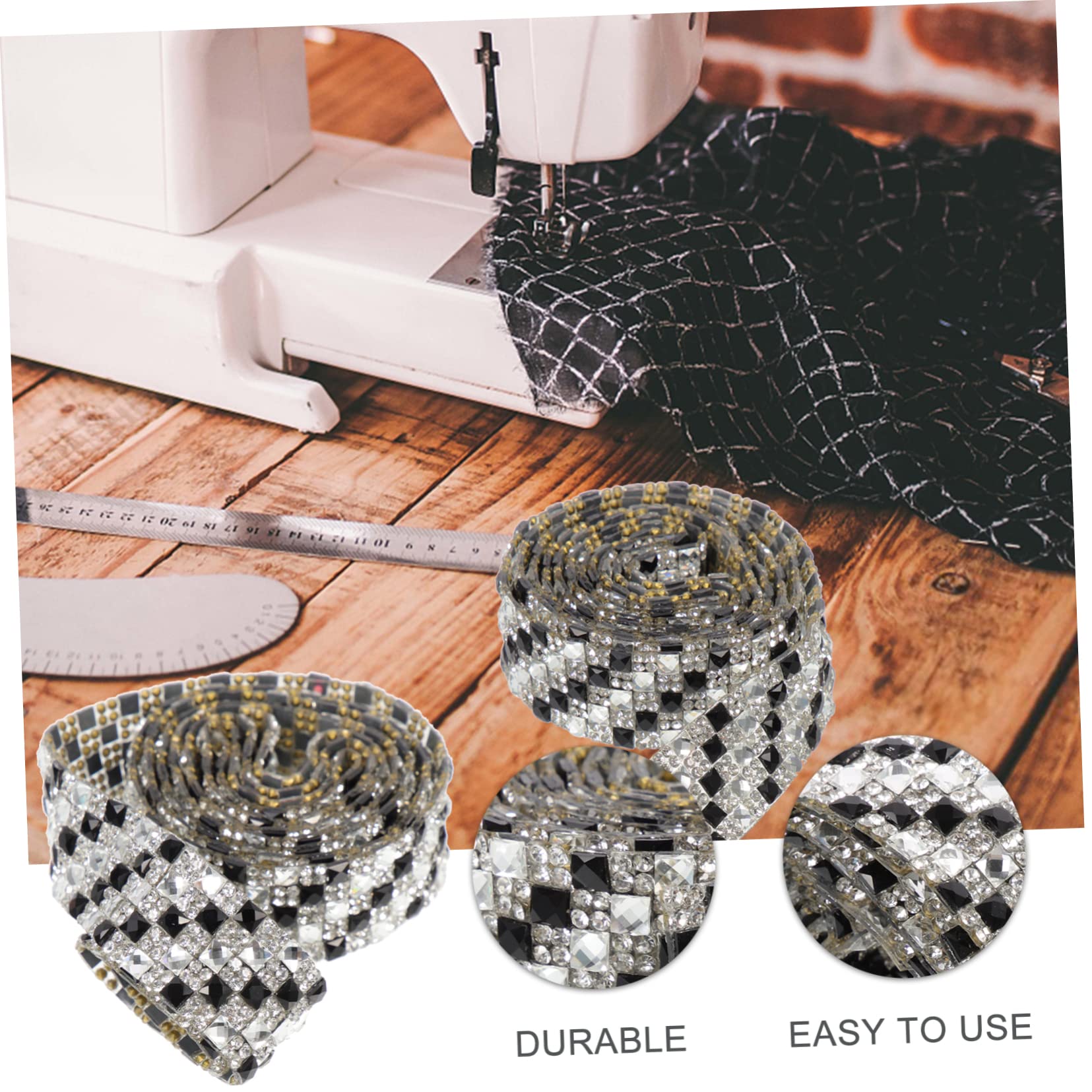 TEHAUX 5rollen Rhinestone Dekoband Für Bastelprojekte Selbstklebendes Strassband Für Hochzeiten Kostüme Und Kreative Deko-ideen