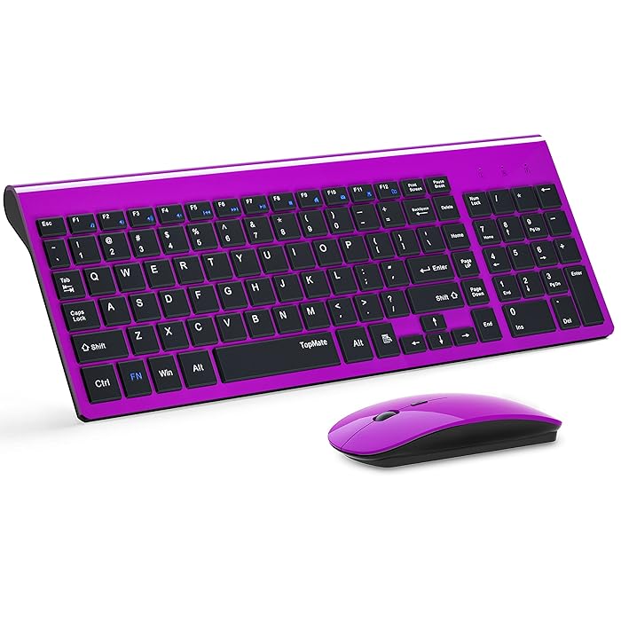 Buy Wireless Keyboard and Mouse Ultra Slim Combo, TopMate 2.4G Silent