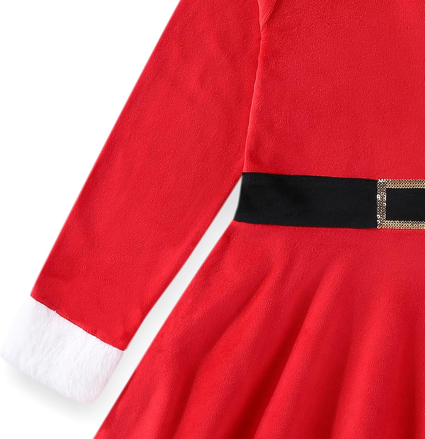 Disney Princess Frozen Minnie Mouse Girls Cosplay Christmas Holiday Long Sleeve Hooded Santa Dress for Toddler to Big Kids - Image 5