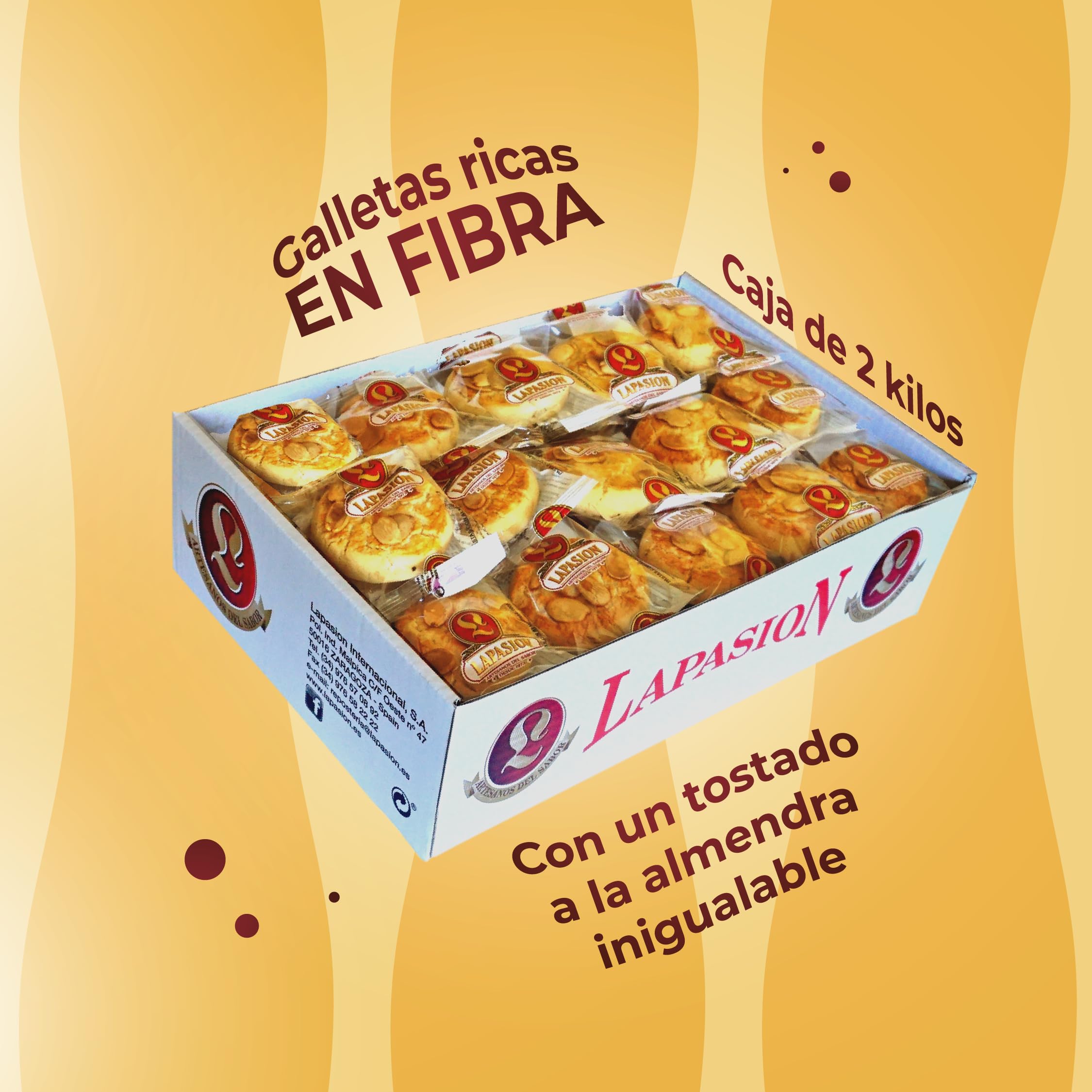 LAPASION - Galletas con almendra | Sin azúcar | Biscotes | Trigo | Biscotes Almendras | 2.5Kg