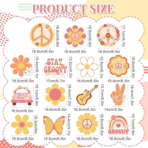 Miniatura 2 de Juego de 35 decoraciones de remolinos colgantes para fiestas temáticas hippie, estilo retro de los años 60, decoración de remolinos de techo para