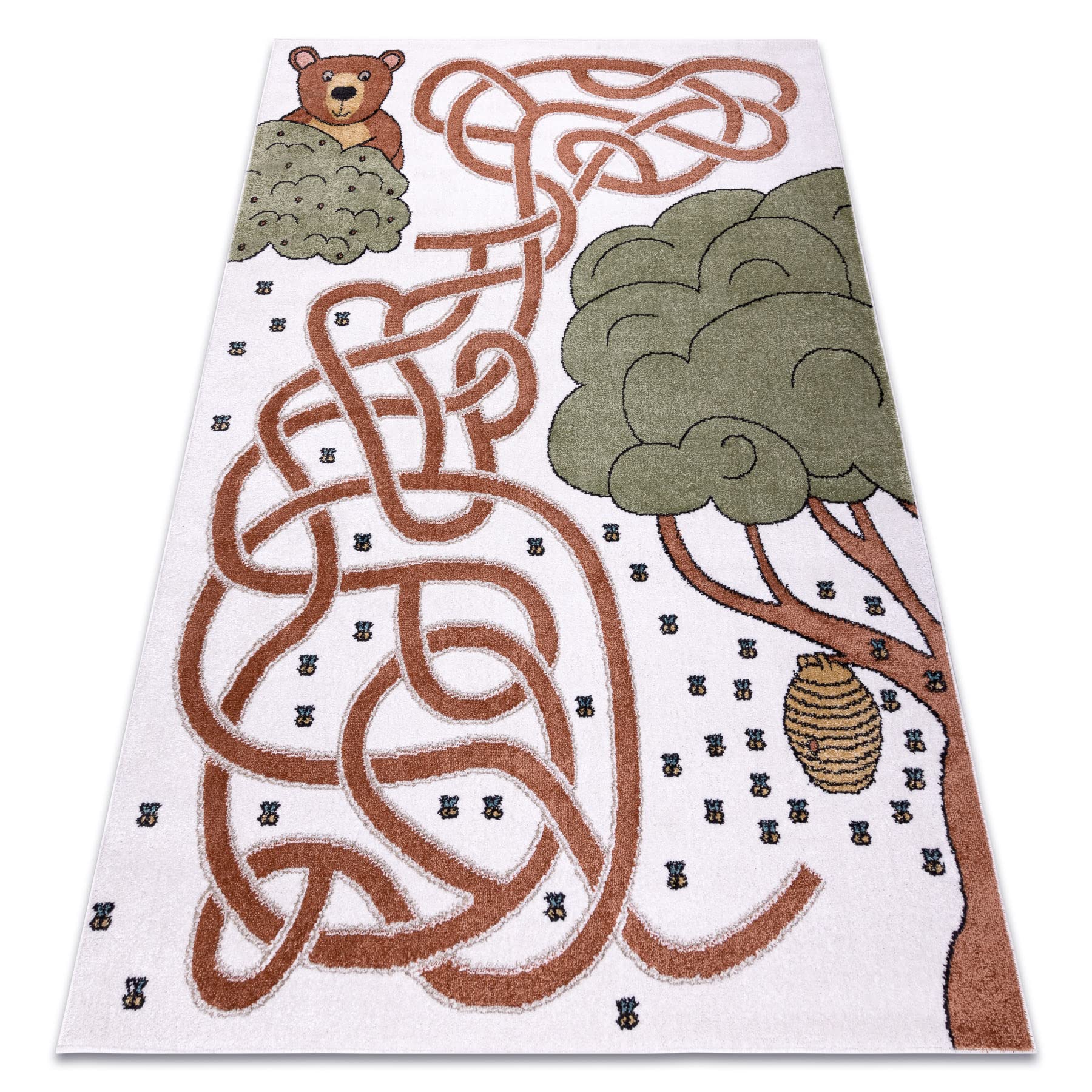 Tapis chambre enfant original crème pour habiller un grand sol