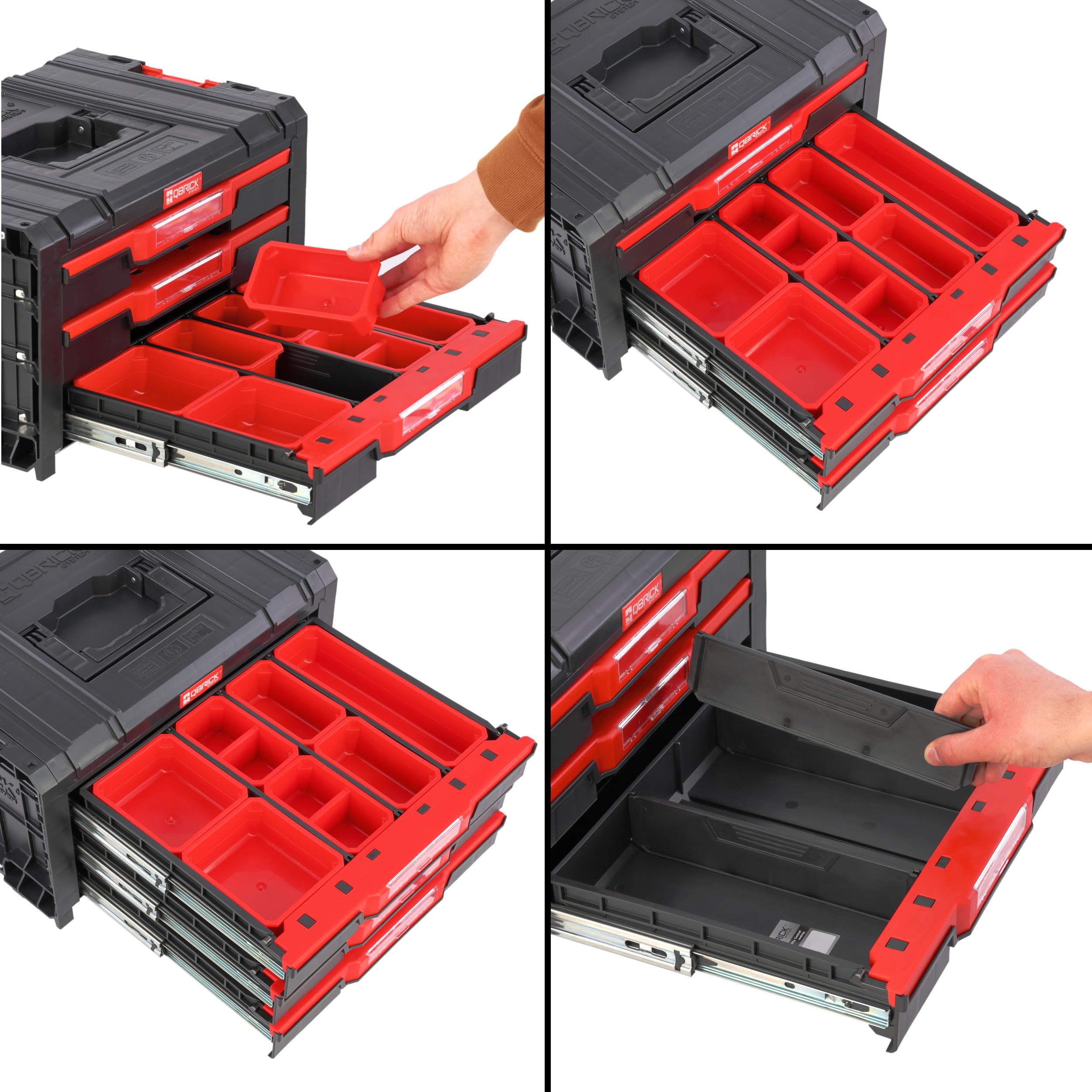 botle Caja de herramientas con cajones modular PRO Construcción reforzada Plástico Metal