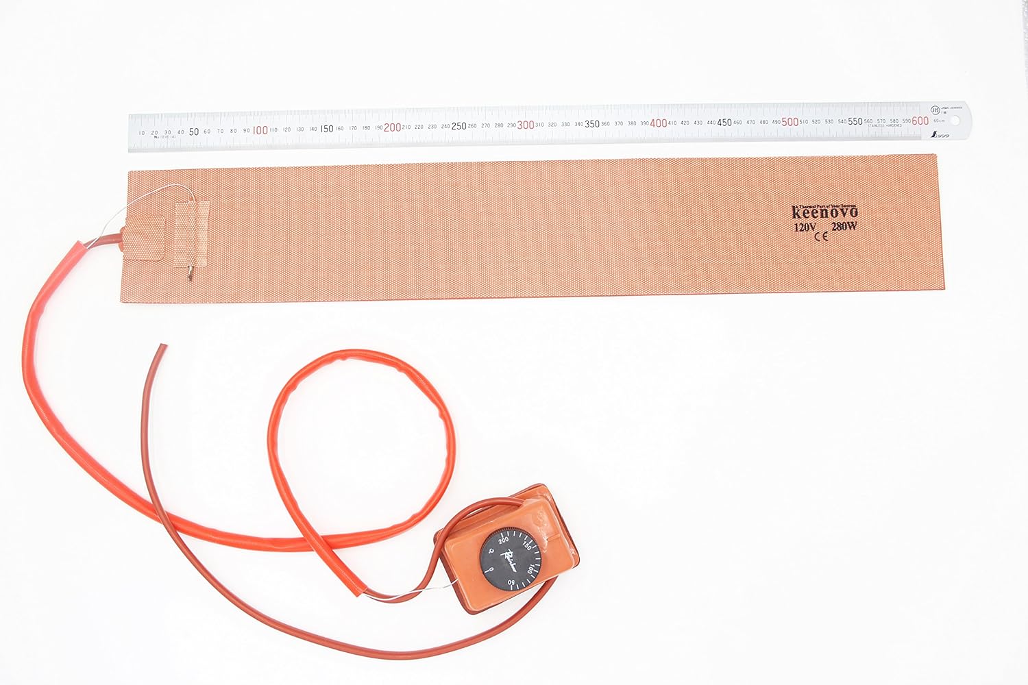 Keenovo Ukulele Side Bending Silicone Heat Blanket w/Thermostat Controller ~200C (4" x 24" 280W 120V)