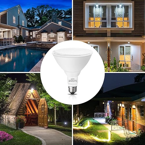Miniatura 6 de PAR38 Bombillas LED de inundación para exteriores, paquete de 4 unidades, regulables 20 W (equivalente a 200 W) bombillas de inundación de base E26,