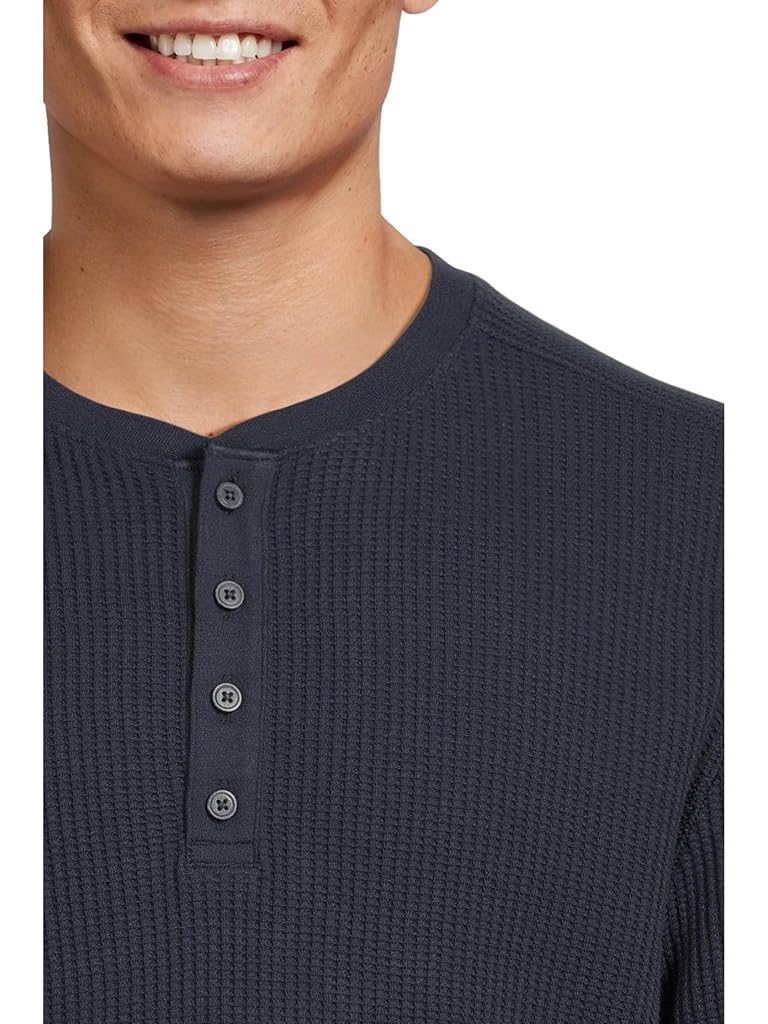 Navy Smartwool Waffle Long Sleeve Henley