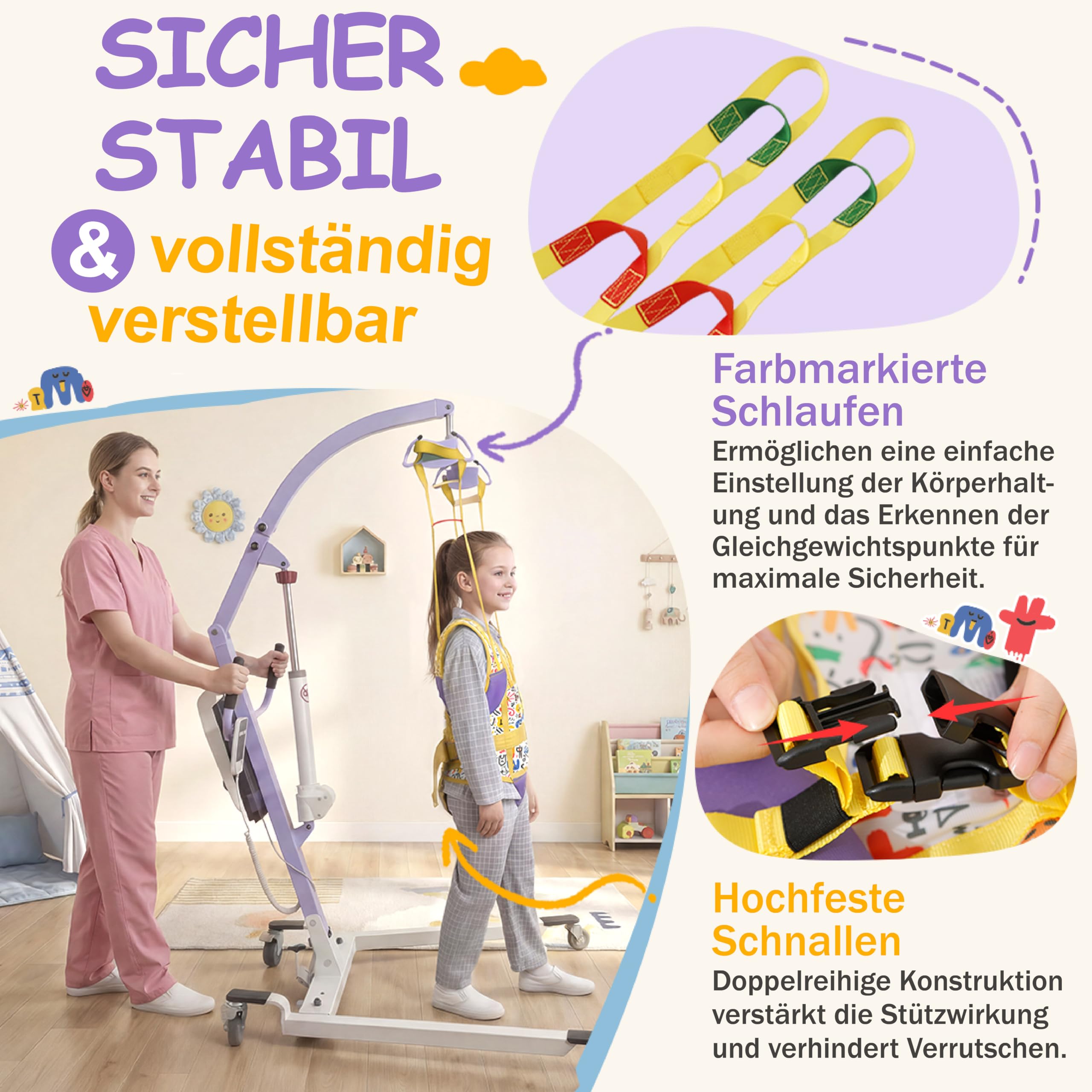 Hebe-Schlinge für Patienten, geeignet zum Gehtraining bei Kindern