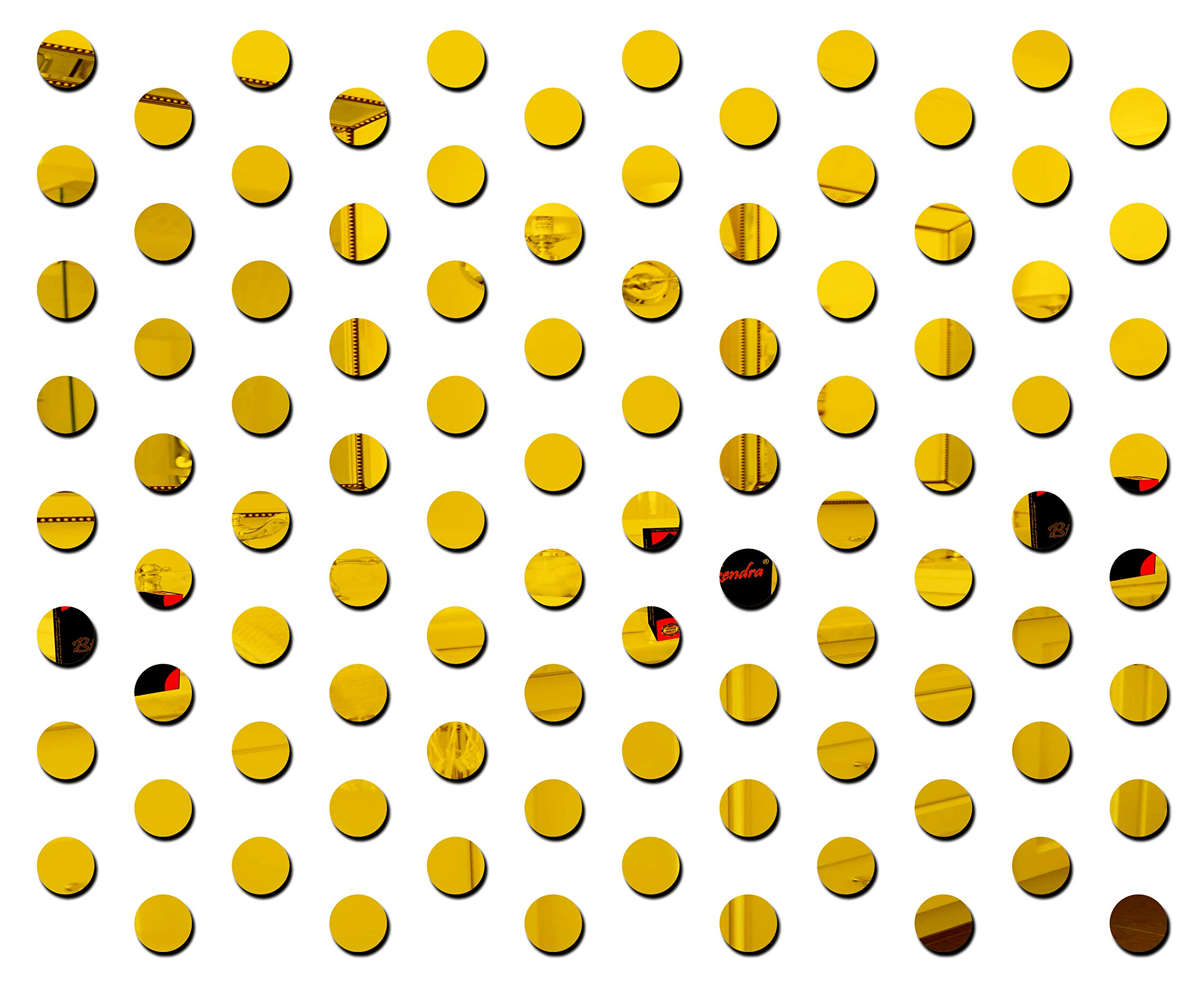 Bikri KendraBikri Kendra Acrylic Plastic Abstract Wall Refrigerator Sticker (Gold), Pack of 1