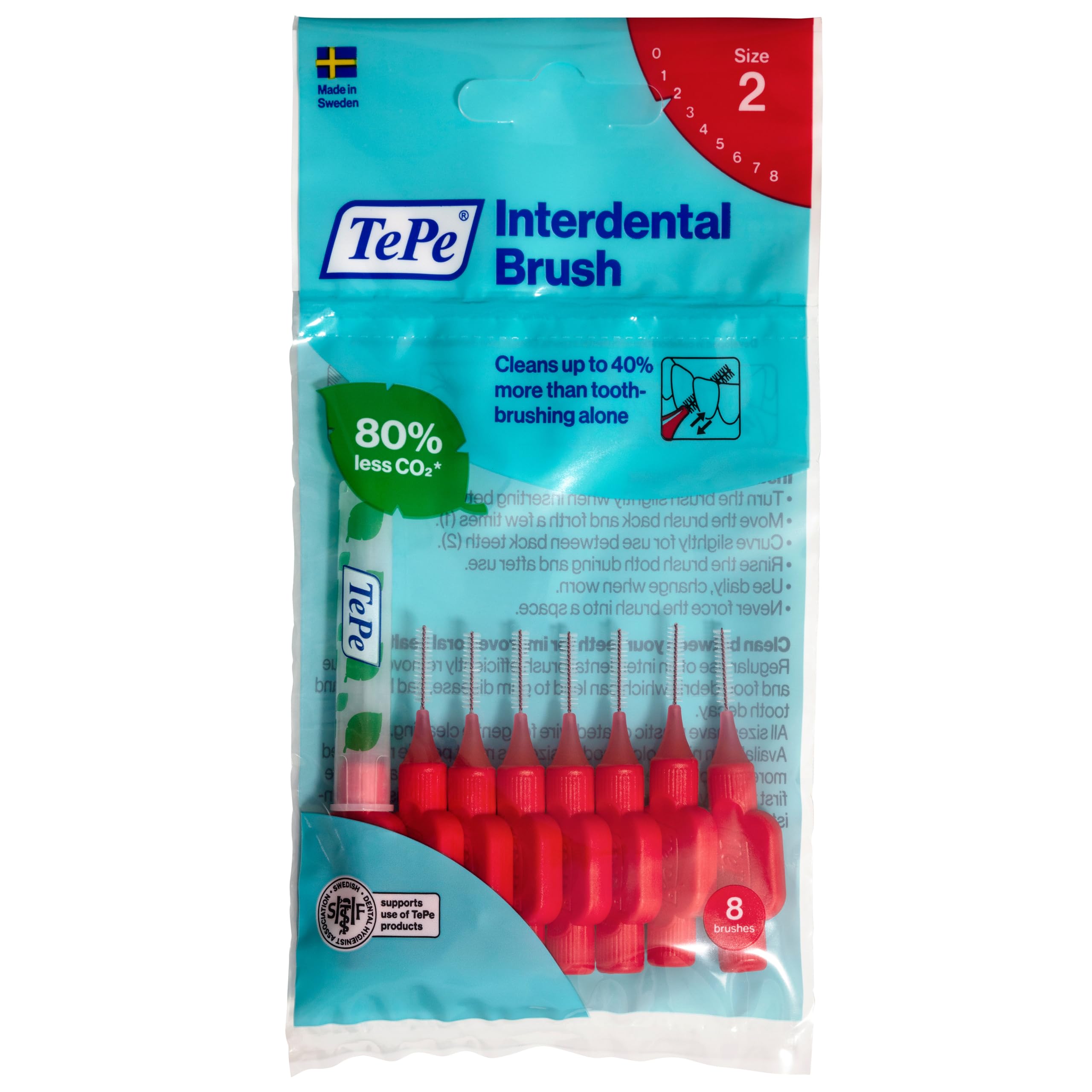 TePe Interdental Brushes red 0,5 mm 2X 8er Pack