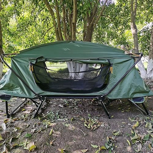 Miniatura 4 de Tienda de campaña plegable fuera del suelo impermeable camping cama de dormir con cubierta de lluvia