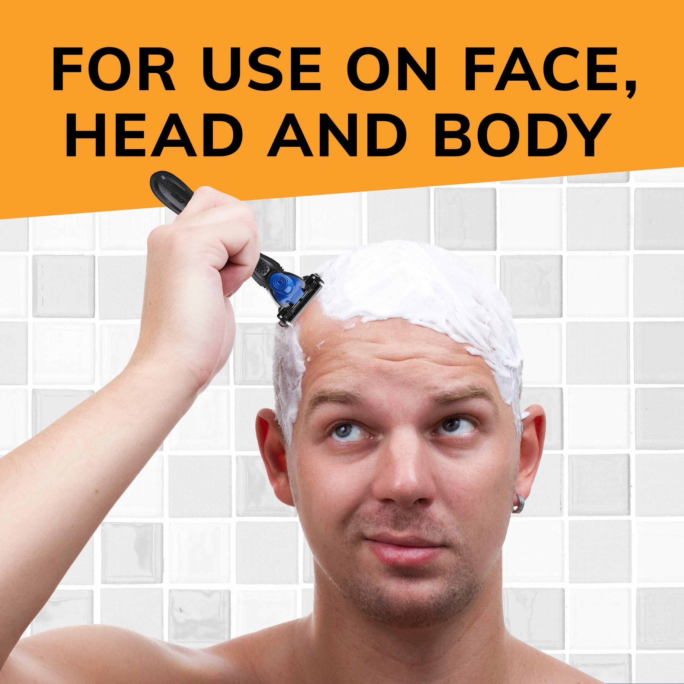 BIC Flex 3 Hybrid Razors For Men - 6 Piece Kit With 5 Cartridges & Handle