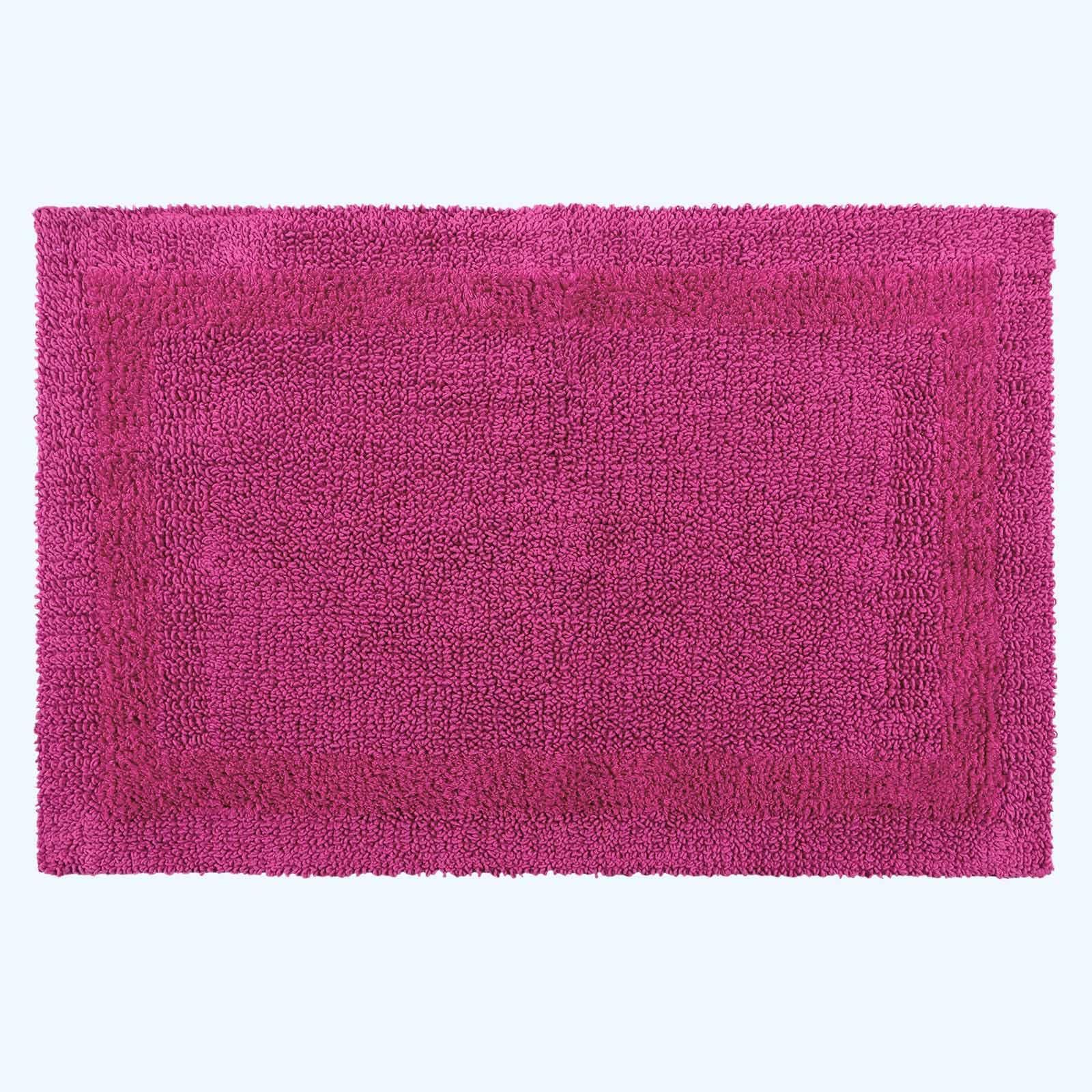 HOMESCAPES Toilet Mat, Luxury 1600gsm Extra Soft 100% Cotton, Reversible Bathroom Mats Non-Slip, Washable, Super Absorbent, Quick-Dry, Raspberry Pink Pedestal Rug for Toilet, 50 x 55 cm — view 22