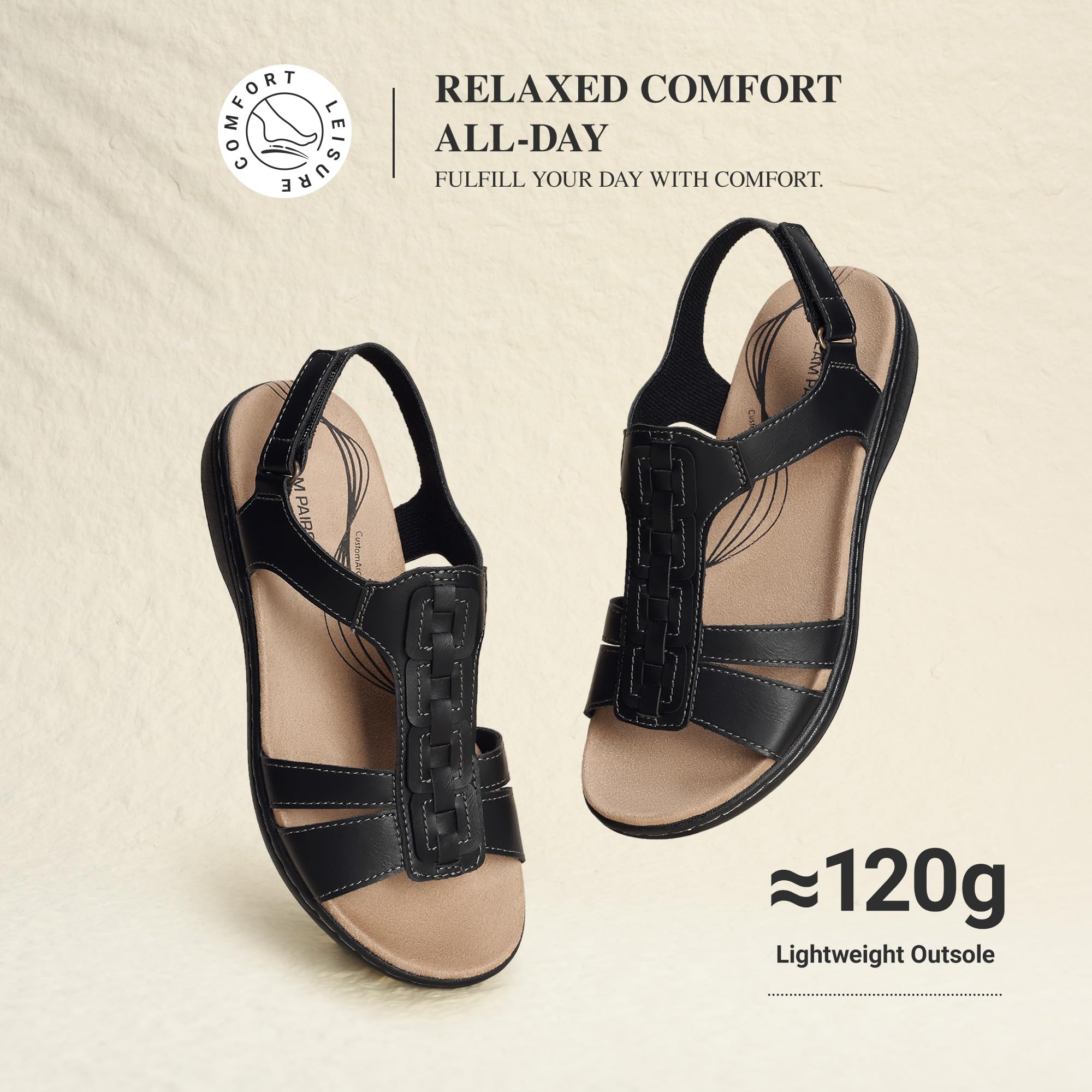 DREAM PAIRS Sandales Femme Été Confortable Légères Antidérapantes Réglables Chaussures de Plates Quotidien Voyage Travail Décontracté
