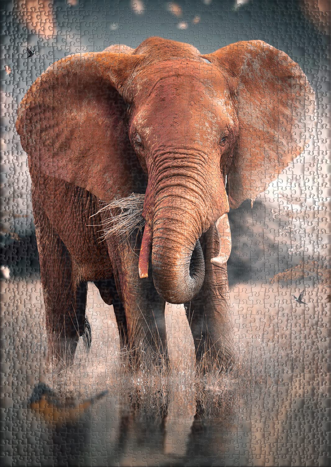 Ulmer Puzzleschmiede, Puzzle "Red Giant", Impressive Elephant Puzzle with 1000 Pieces - Image 2