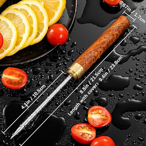 Miniatura 3 de QiBaLee 2 palillos de hielo para romper hielo. 9 pulgadas de largo. Tapas de madera seguras y asas de madera antideslizantes. Fácil de almacenar.