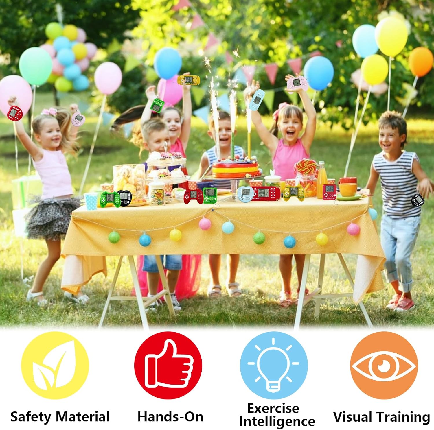 Video Game Party Favors,Mini Game Keychains for Kids&Gamer Party Birthday Supplies Classroom Prizes for Boys Girls