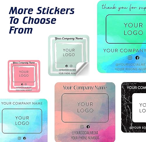 Vista 245 de DayStar Custom Signs & Design, Paquete de 60 calcomanías rectangulares personalizadas de vinilo personalizadas para logotipo de pequeñas empresas