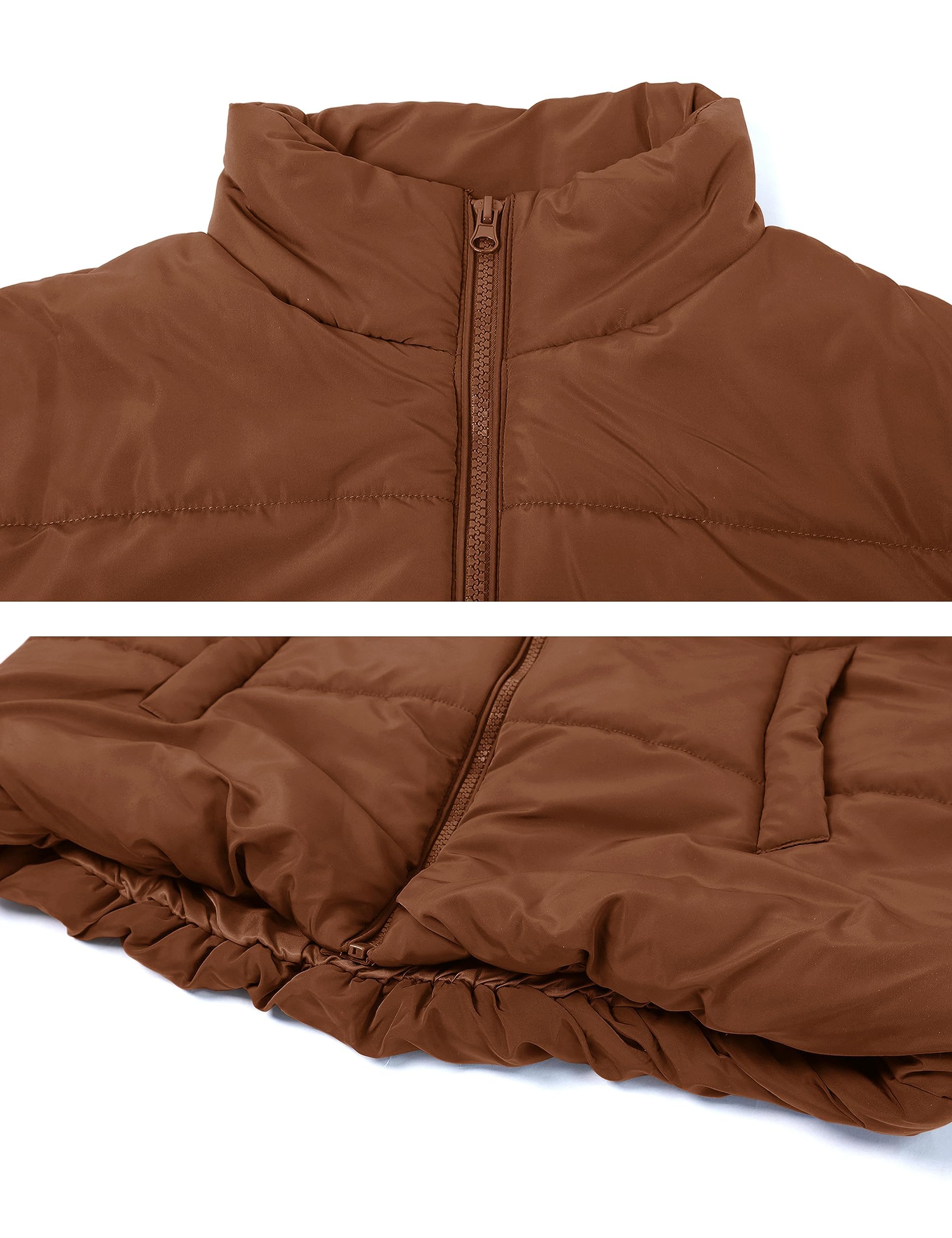 Damen Westen Damen Oversize Steppweste mit Stehkragen Kurzen Ärmeln Reißverschluss Winterweste Ärmellose Steppjacke Lässige Steppjacke mit Tasche