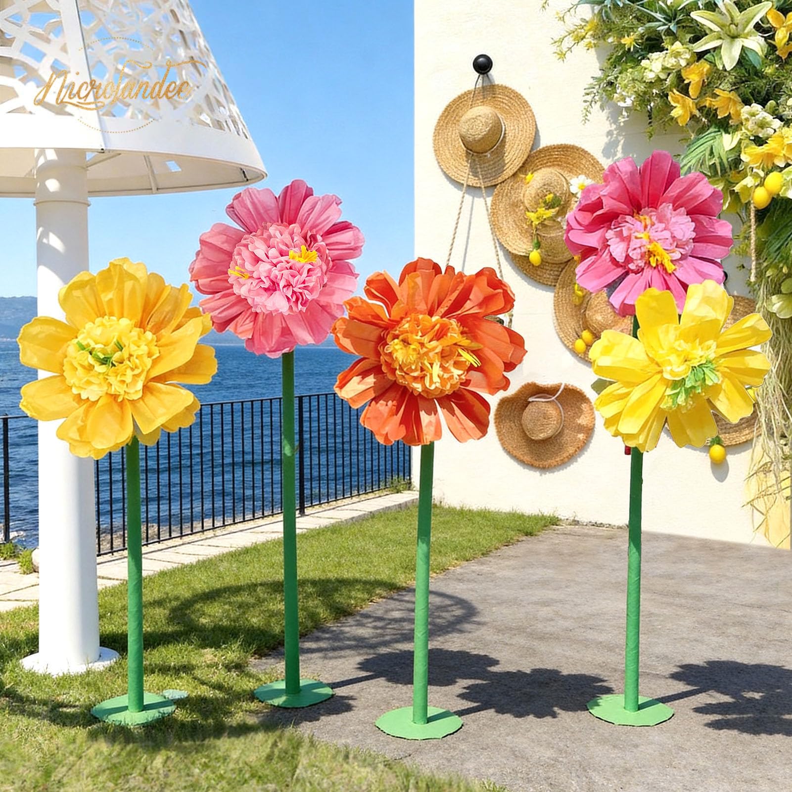 NICROLANDEE Decorazioni per feste di nozze, 12 pompon in carta velina verde avorio per baby shower, feste vintage, compleanni, addio al nubilato, decorazioni rustiche per matrimoni