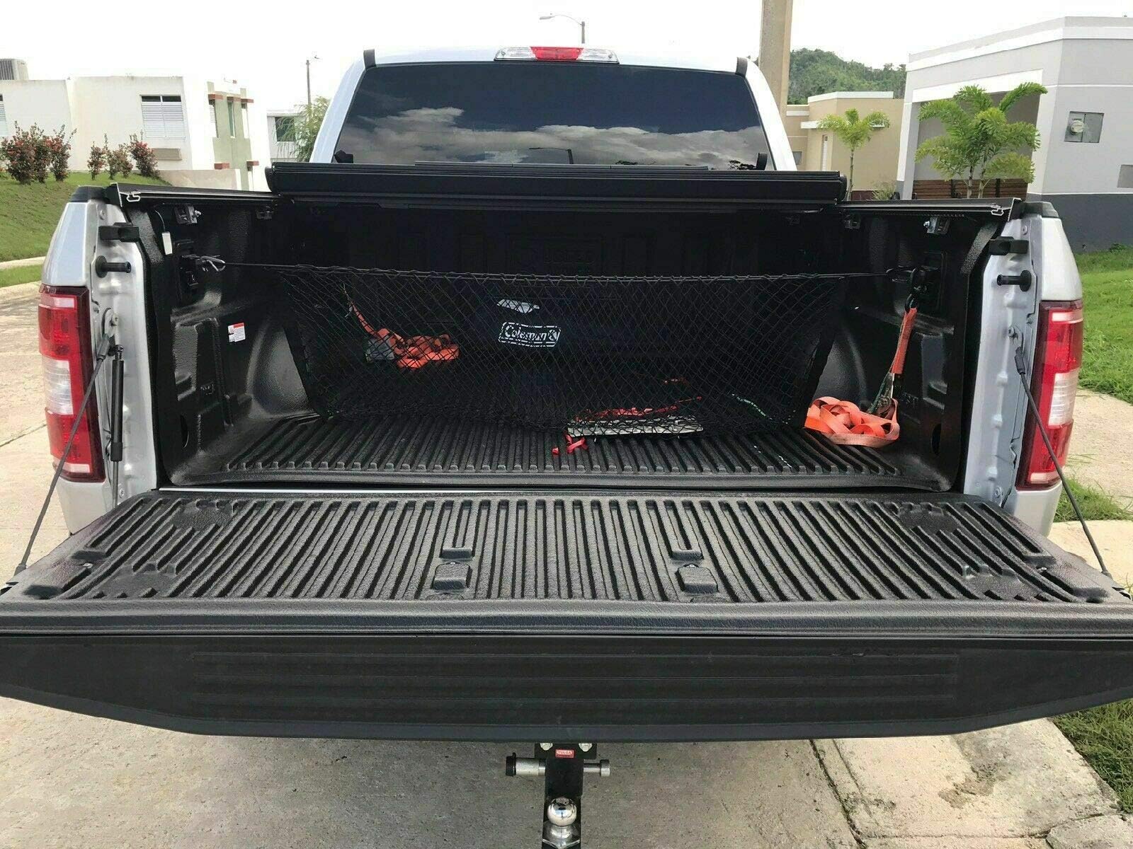 Rear Trunk Organizer Cargo Net for Ford F-150 2015-2023 - Envelope Style Cargo Net for Pickup - Premium Mesh Elastic Car Trunk Organizer Vehicle Carrier Storage–Compatible with F-150