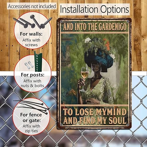 Vista 32 de LIUAXICIA Letreros de metal divertidos para jardín, letreros de metal con diseño de colibrí, para garaje, hogar, cafetería, bar, granja, pared