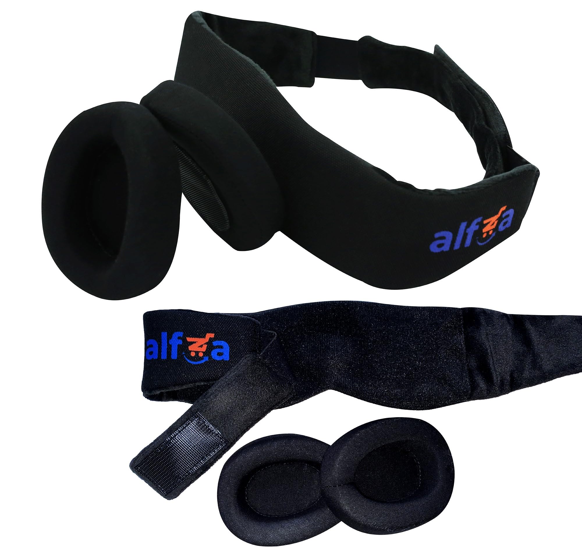 ALFZA100% Blackout Eye Mask-Zero Eye Pressure-Comfortable & Adjustable Sleeping Mask for Women & Men-Perfect Sleep Mask for Light Sleepers -Blindfold with Breathability for Nap/Shift Work(BLACK)