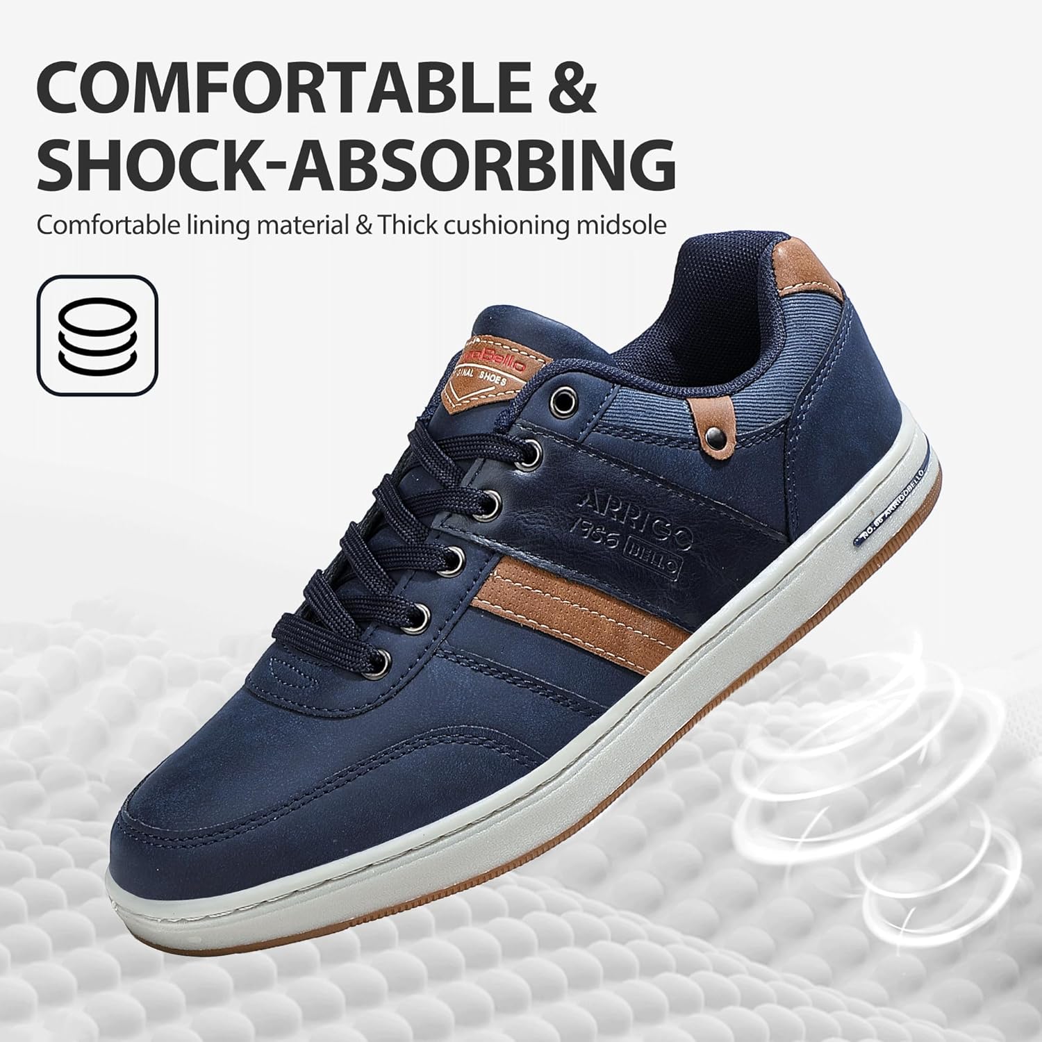 ARRIGO Bello Mens Shoes Dress Casual Sneakers Running Walking Trainers Fashion Non Slip Low Top Breathable Lightweight Size 8-12US - Image 5