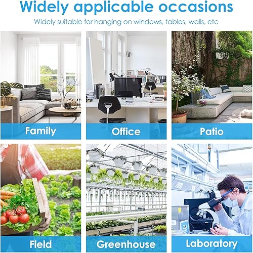 Miniatura 7 de Ihvewuo Termómetro de temperatura y humedad para interiores y exteriores, con termómetro de pared CelsiusFahrenheit, medidor de humedad, higrómetro