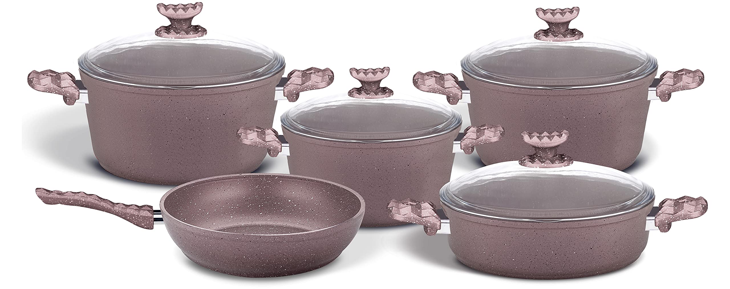 Home MakerGranitec 9 Pcs Big Cookware Set - Rosegold