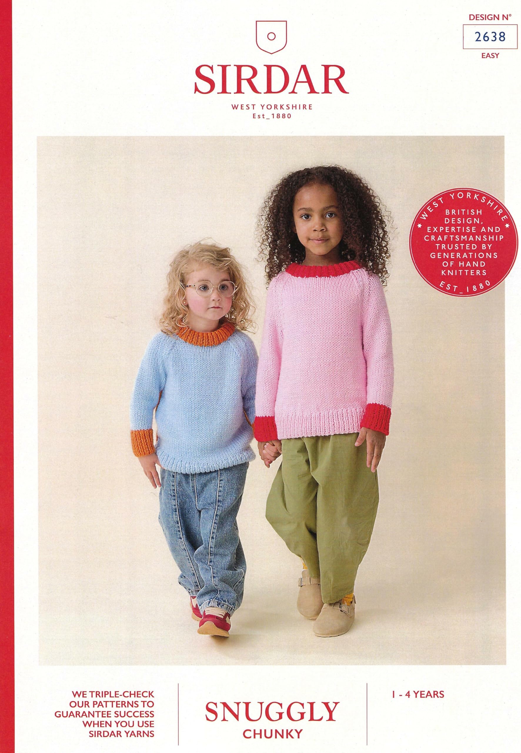 Sirdar Chunky Knitting Pattern - 2638 Children's Sweater (1-4 years)