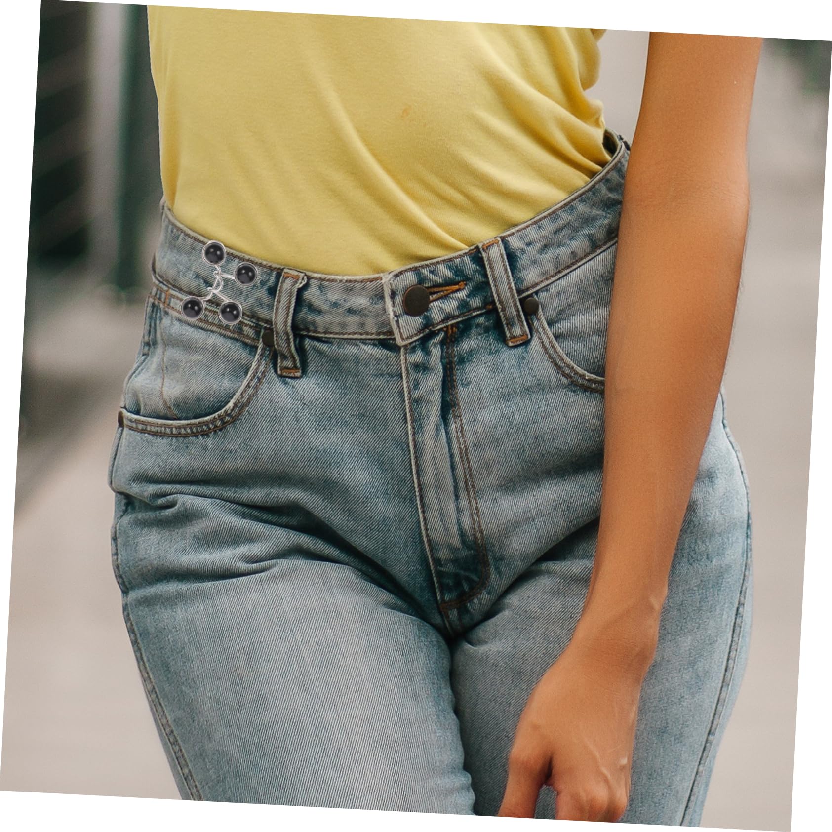 Healeved 4 Set Di Fibbie in Lega Per Jeans Pantaloni Portatili Bottoni Clip Di Sicurezza Fibbia Regolabile 4 Pezzi*4