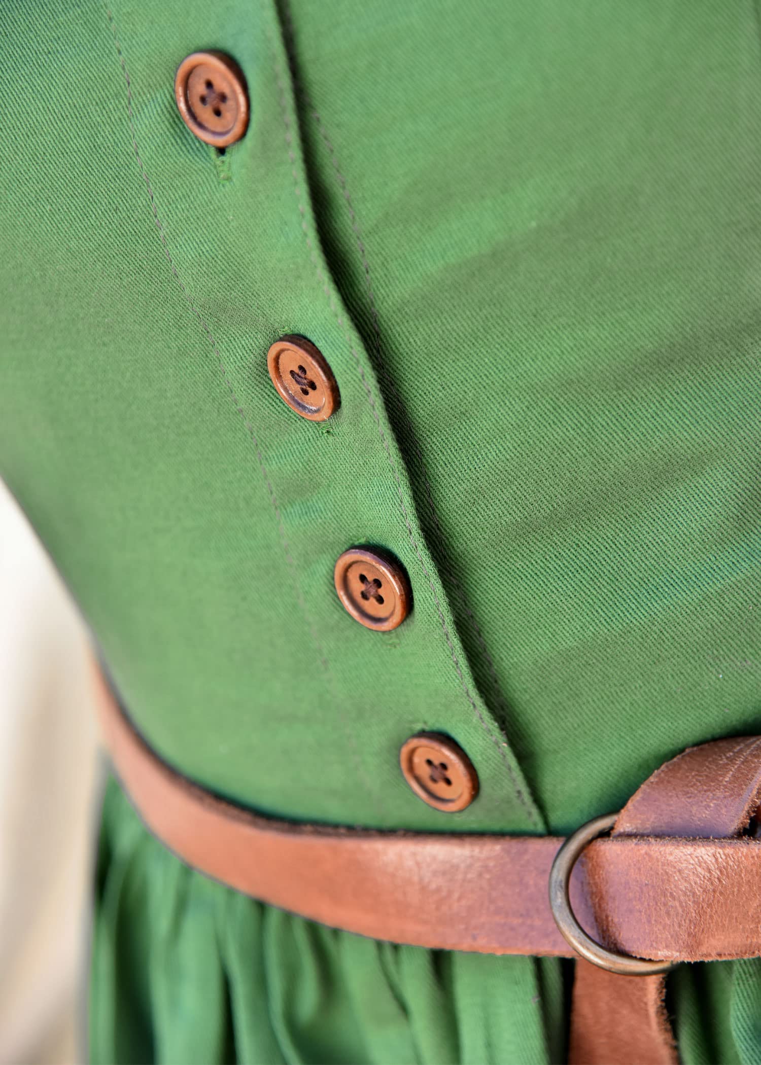 Battle-Merchant - Ärmelloses Mittelalter Kleid Lene für Damen - mit Taschen - Trägerkleid Bauernkleid Überkleid Mieder - Baumwolle