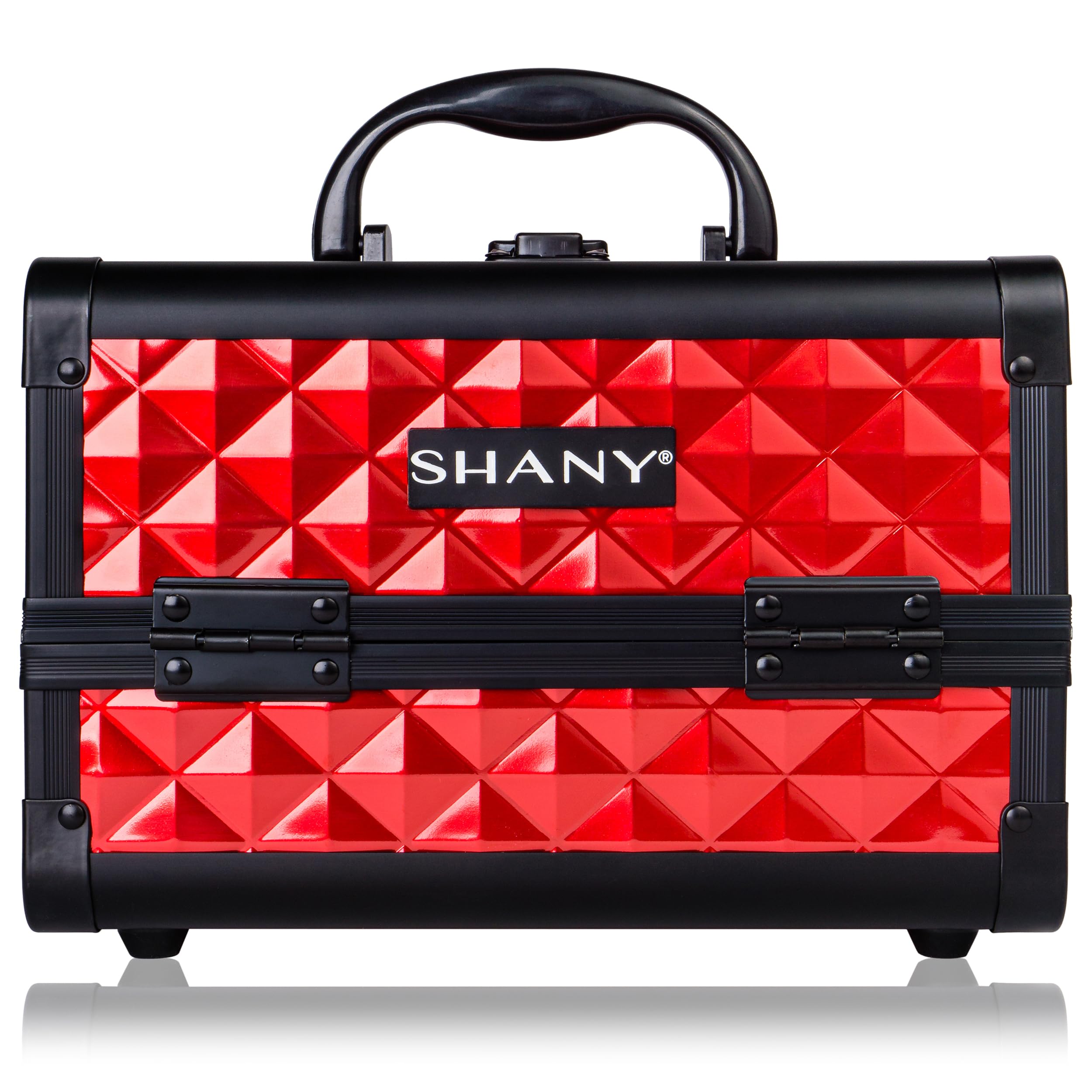 SHANY Makeup Train Case Cosmetic Organizer with Mirror and Lock