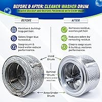 Vista 3 de Paquete de 25 pastillas limpiadoras para lavadora, enjuaga el pelo de mascotas atrapado por residuos y acumulación, compatible con carga frontal