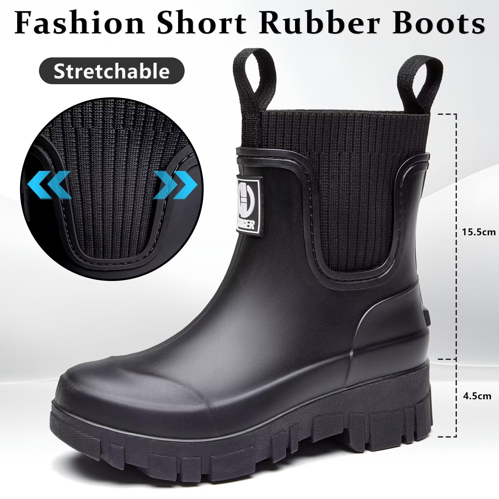 Botas de Agua Mujer Chelsea Impermeable Wellington Botines de Goma