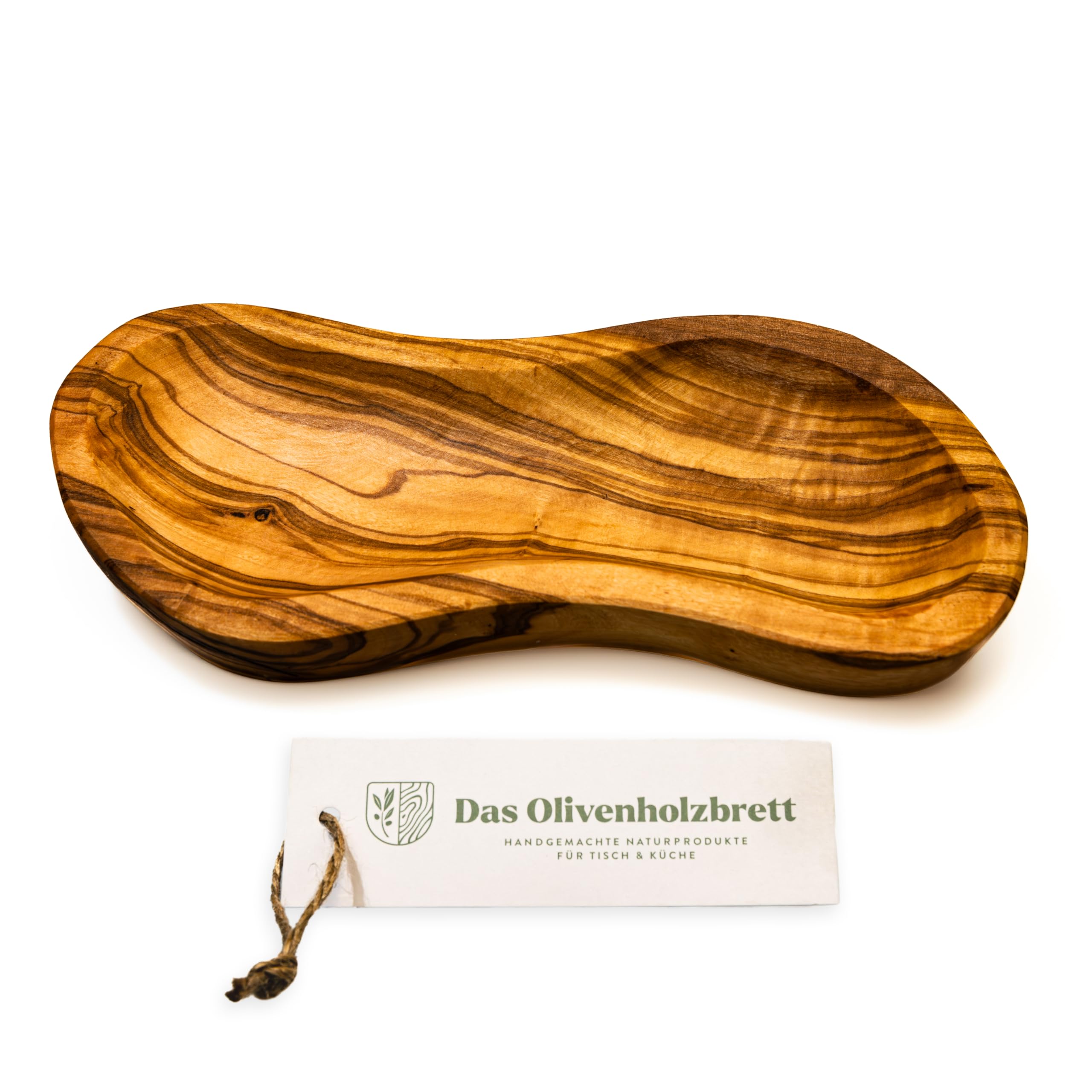 das Olivenholzbrett® / Nierenmiseczka z drewna oliwkowego/miseczka z drewna oliwkowego/miseczka na tapasy z drewna oliwkowego/miseczka na przystawki z drewna oliwkowego / 22 cm