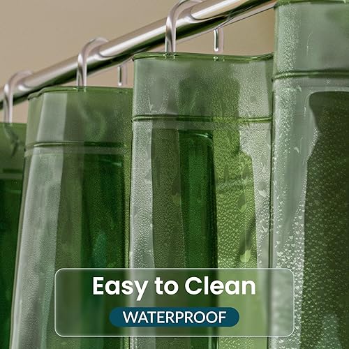 Miniatura 126 de Titanker Forro de cortina de ducha, forro de ducha de plástico PEVA, 72 x 72 pulgadas, ligero, impermeable, para baño, con imanes y ojales Negro