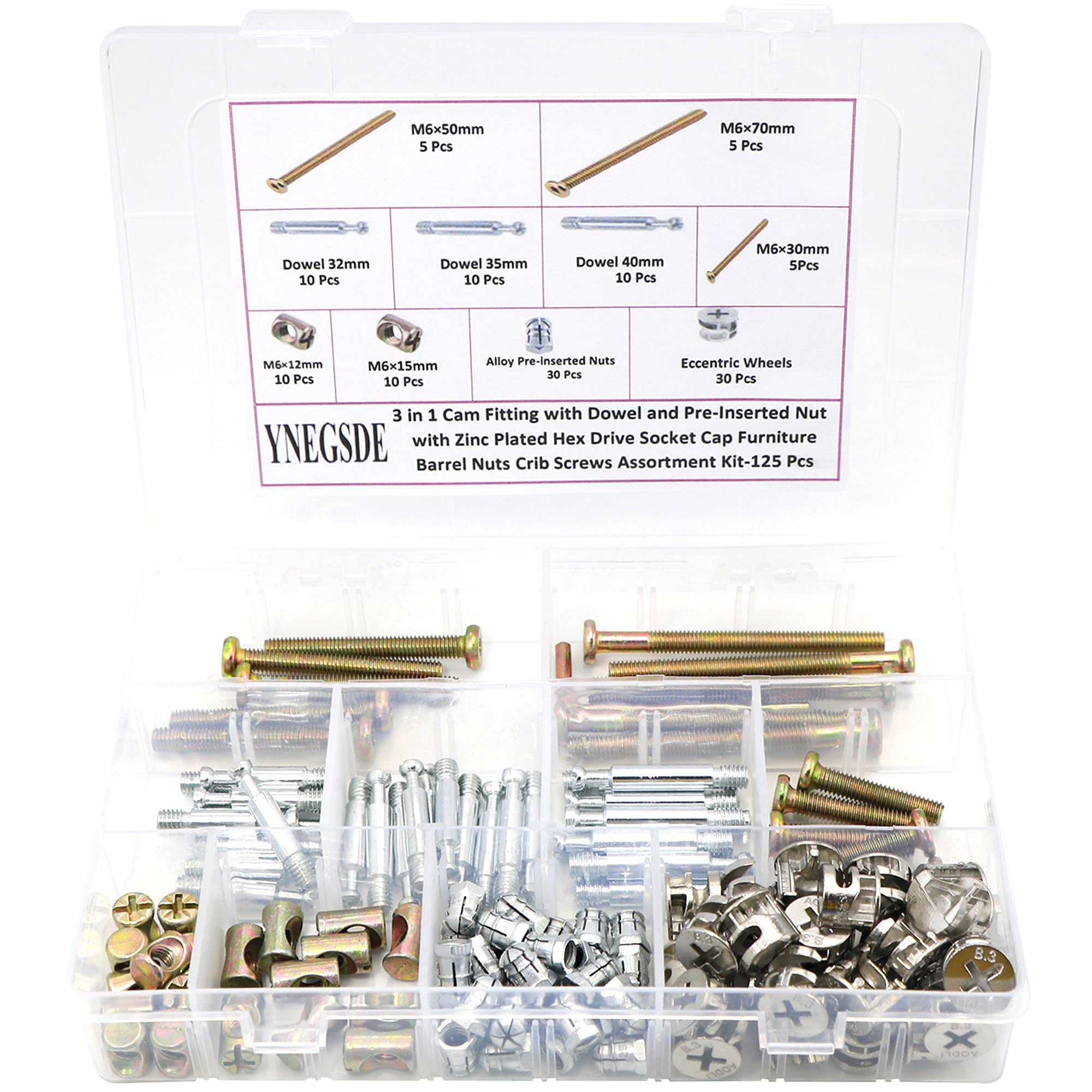 Buy Cam Lock Fittings 3 in 1 with Dowel and PreInserted Nut with Zinc